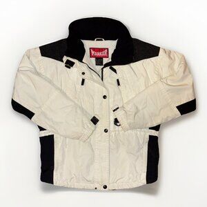 Women’s Marker White Nylon Winter Jacket Foldable Hood Size 10